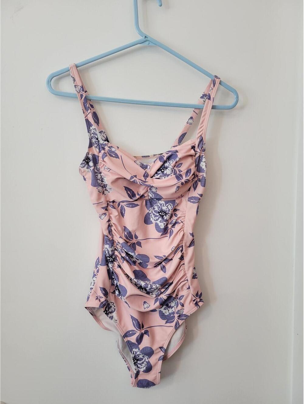 Pink Floral Adjustable Strap One-Piece Swimsuit
